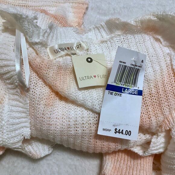 Ultra Flirt NWT Tie Dye Distressed Sweater Juniors L - Picture 9 of 12